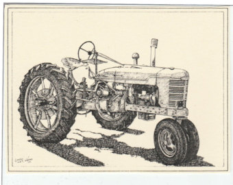 340x270 Old Tractor Drawings Etsy