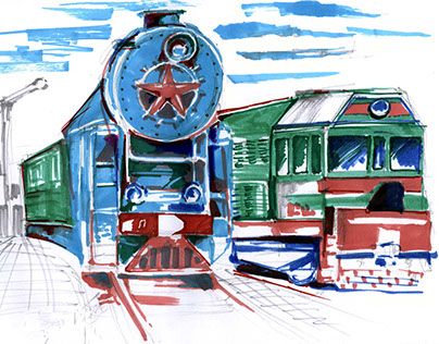 404x316 Check Out New Work On My @behance Portfolio Old Train Postcards