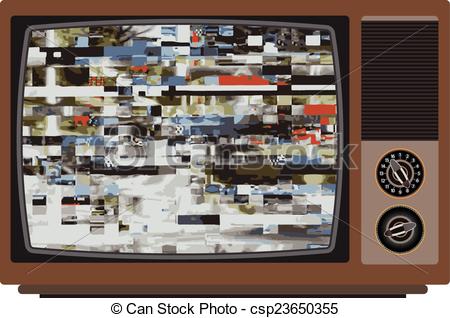 450x318 Old Tv With Bad Signal. Vector Illustration Eps 10 Clipart Vector