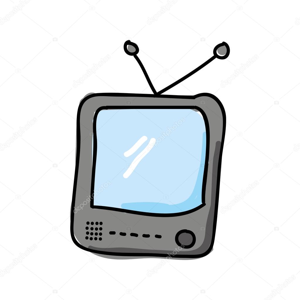 1024x1024 Old Tv Drawing Isolated Icon Design Stock Vector Yupiramos