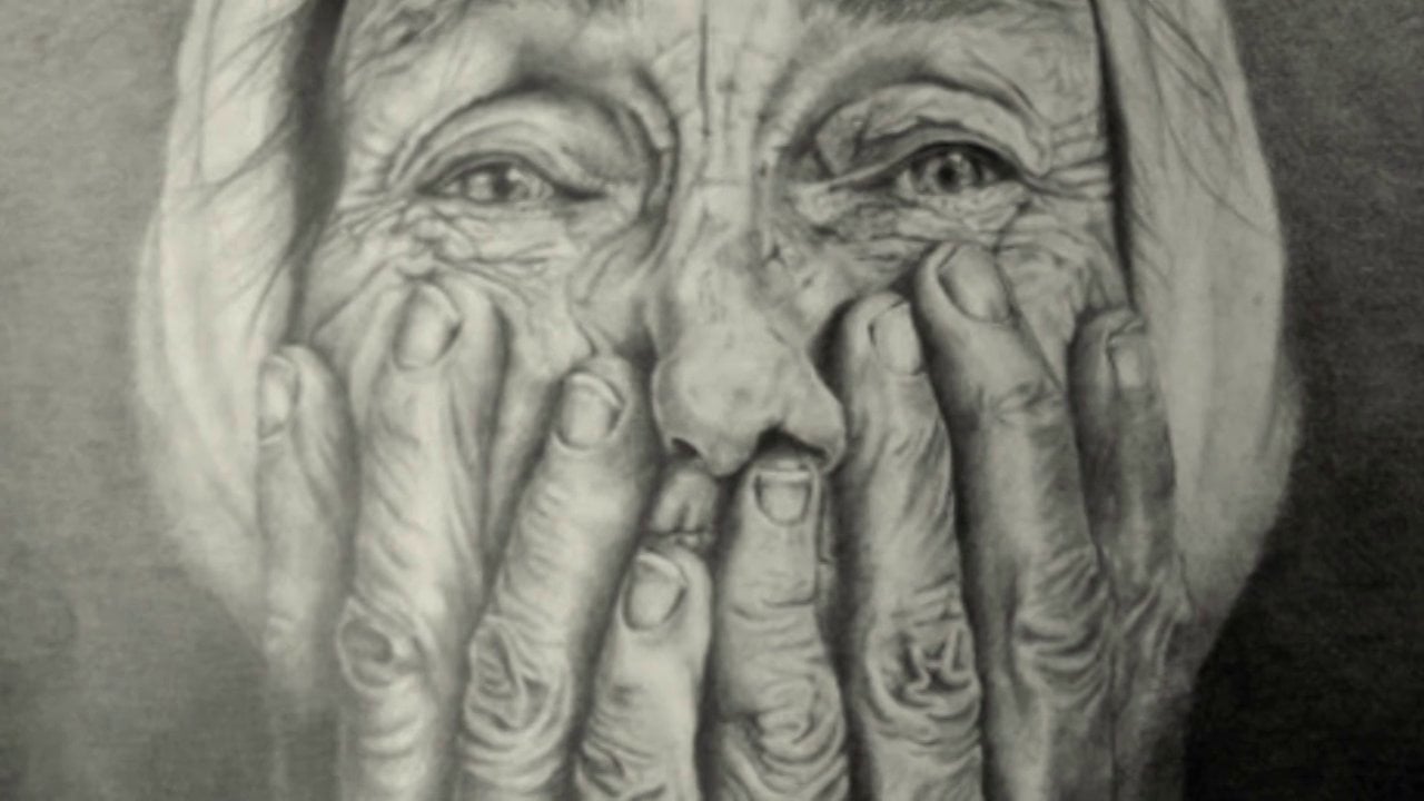 1280x720 Old Woman Charcoal Portrait Drawing On Vimeo