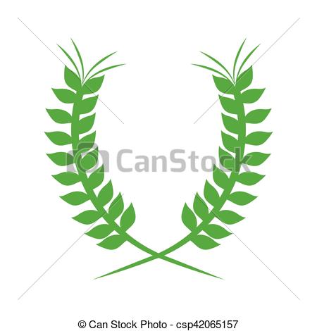 450x470 Green Crown Formed With Two Olive Branch Vector Illustration