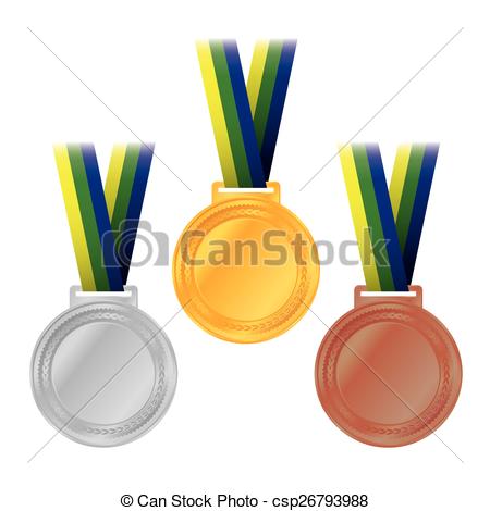 450x470 Olympic Medals Gold Silver Bronze. An Illustration Of Vector