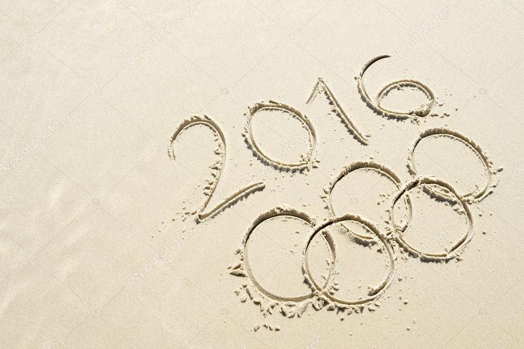 1023x681 Olympic Rings 2016 Message Drawn In Sand Stock Editorial Photo