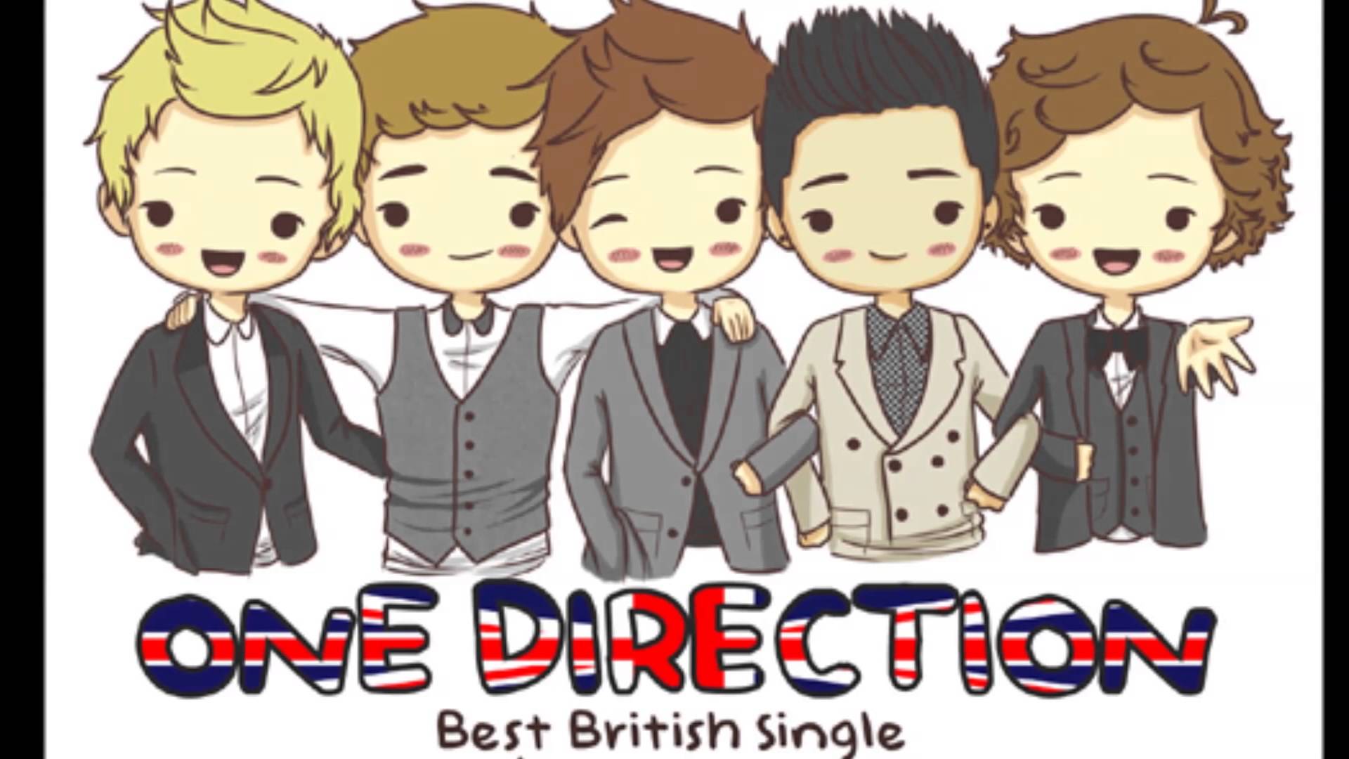 1920x1080 One Direction Cut Cartoon + Real Pics