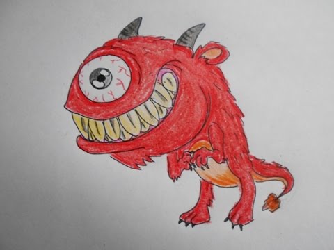 480x360 How To Draw A One Eye Devil Character (Realistic Drawings)