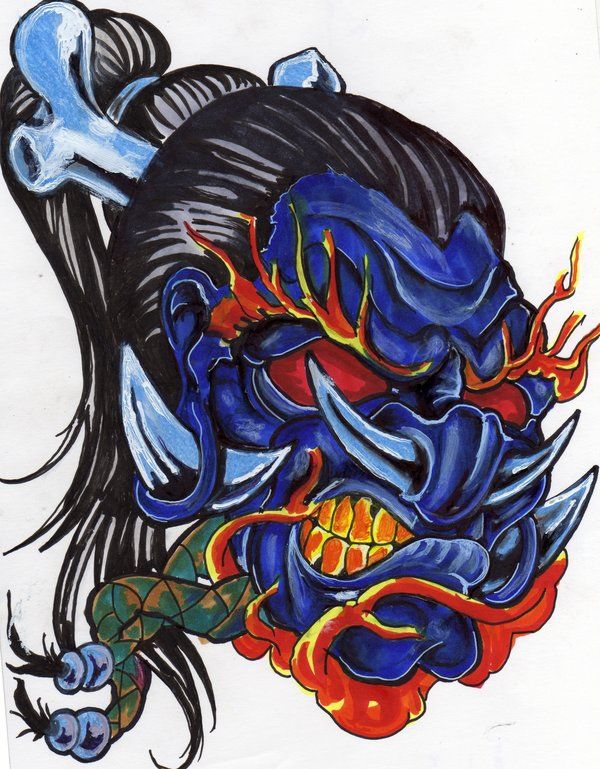 Oni Mask Drawing at GetDrawings | Free download