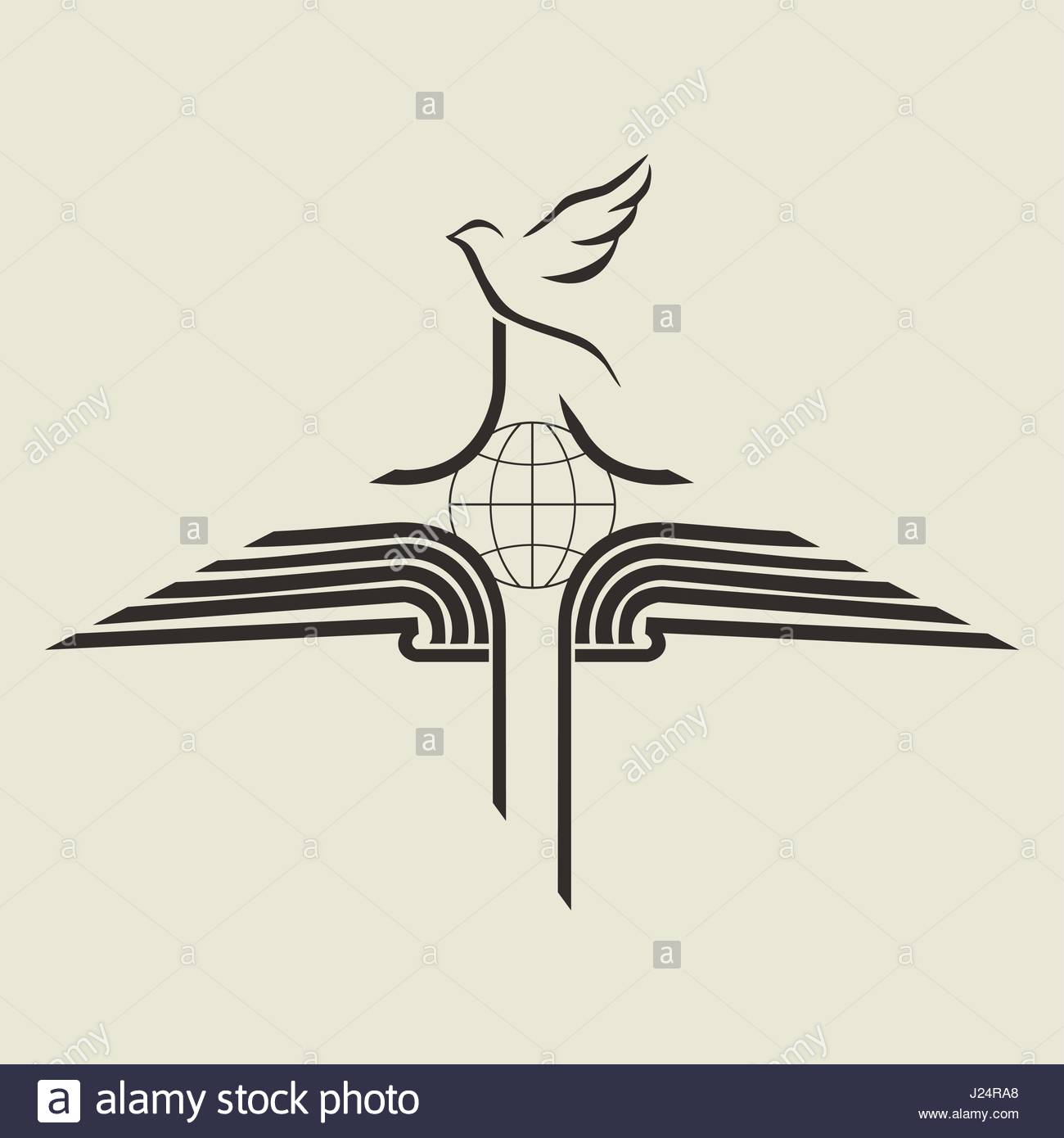 1300x1390 Christian Print. Bible Symbols.n Open Bible, Crossnd