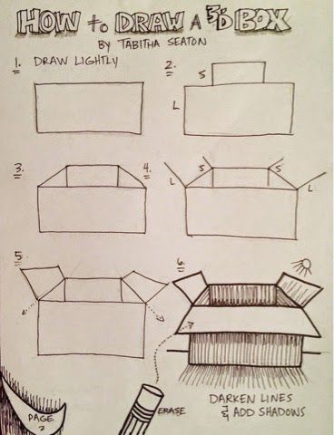 368x480 How To Draw A Box Step By Step Drawings Box