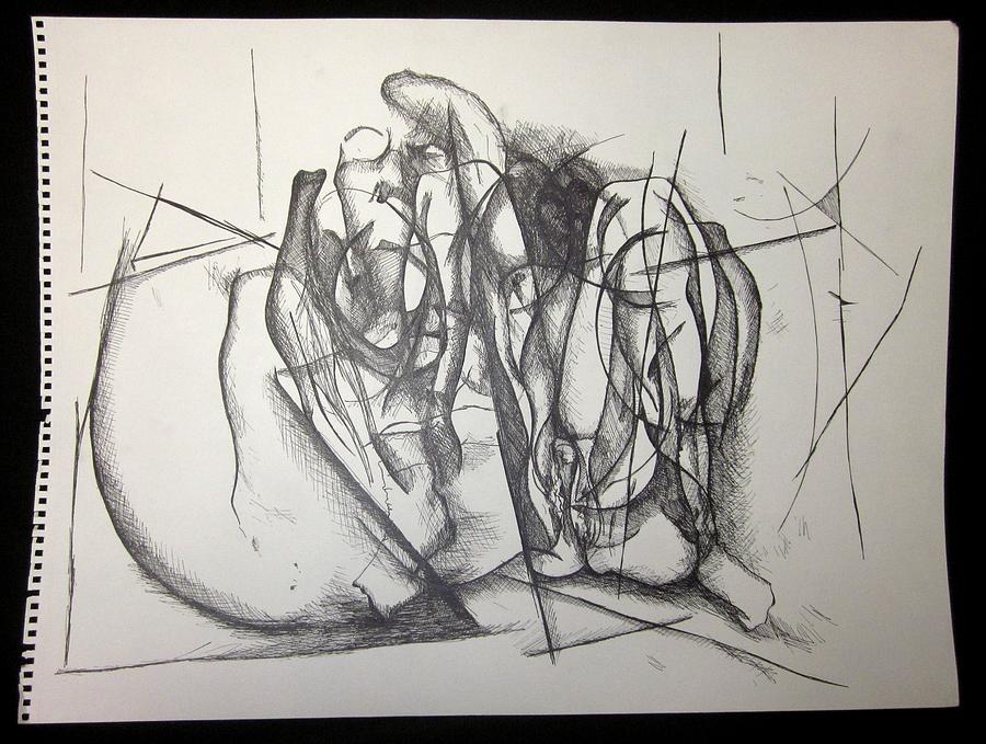 900x679 Nude Women Sitting With Her Legs Open Drawing By Steven Higgins