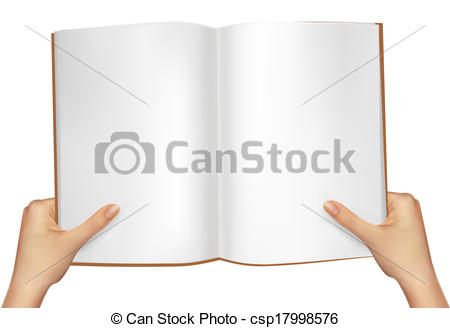 450x328 Hands Holding Open Book. Vector Illustration Vectors Illustration