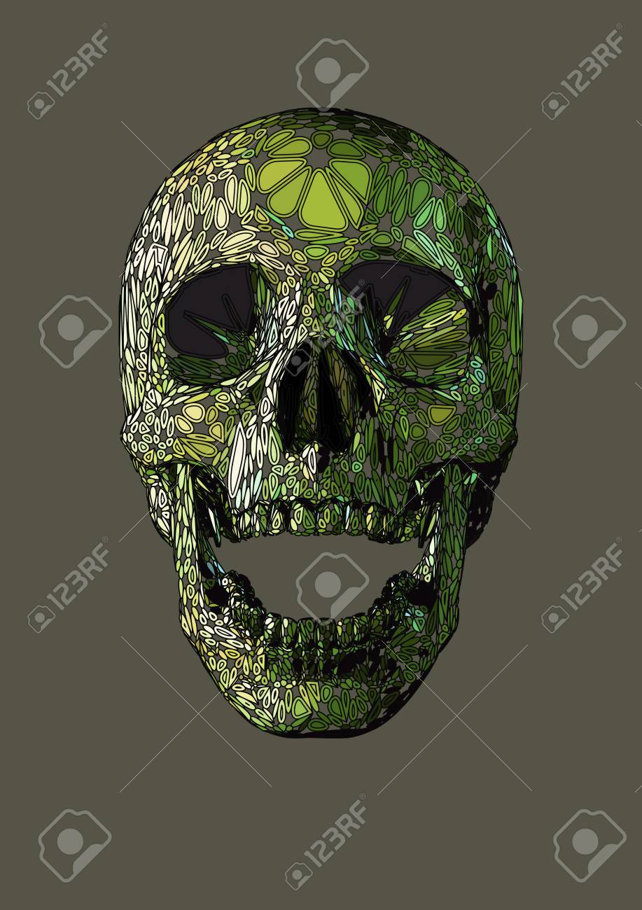917x1300 Vector Skull Front Open Jaw Drawing,human Boho Ornamental Blob