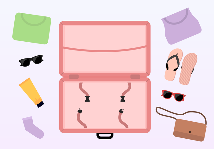 700x490 Free Open Suitcase Vector