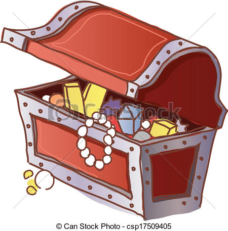 450x457 A Treasure Chest Is Open Vector Clipart