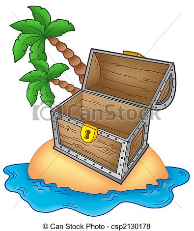 395x470 Pirate Island With Open Chest