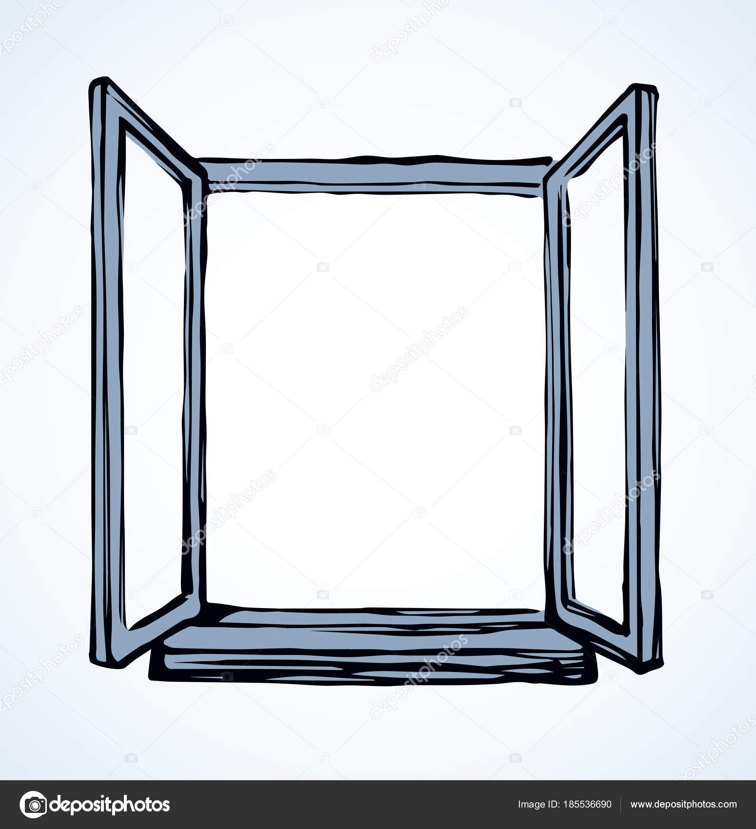 1550x1700 Open Window. Vector Drawing Stock Vector Marinka