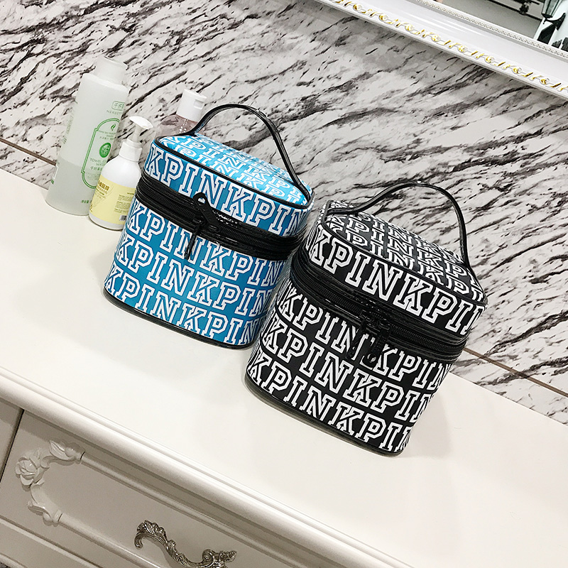 800x800 Love Pink Cosmetic Bag Double Zipper Handbag Portable Storage Bag