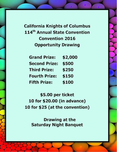 393x510 Opportunity Drawing California Knights Of Columbus