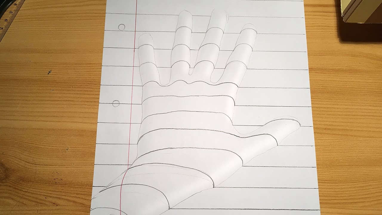 1280x720 How To Draw A Optical Illusion 3d Hand (Trick Art)