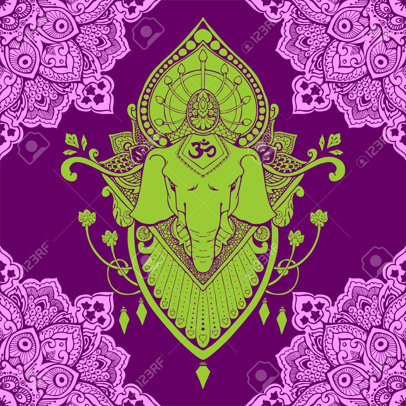 1300x1300 Ganesha (God Of Success) Mandala Oriental Drawing Tattoo