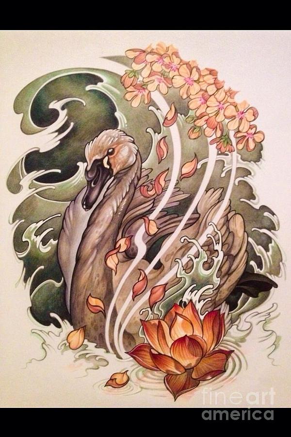 600x900 Swan Drawing By Gemma Pallat