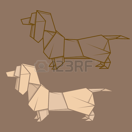 450x450 Set Vector Simple Illustration Paper Origami And Contour Drawing