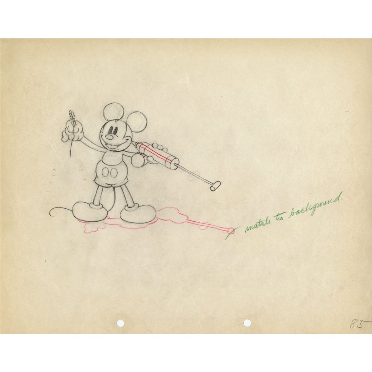 1200x1200 Original Production Drawing Of Mickey Mouse From Mickey's Garden