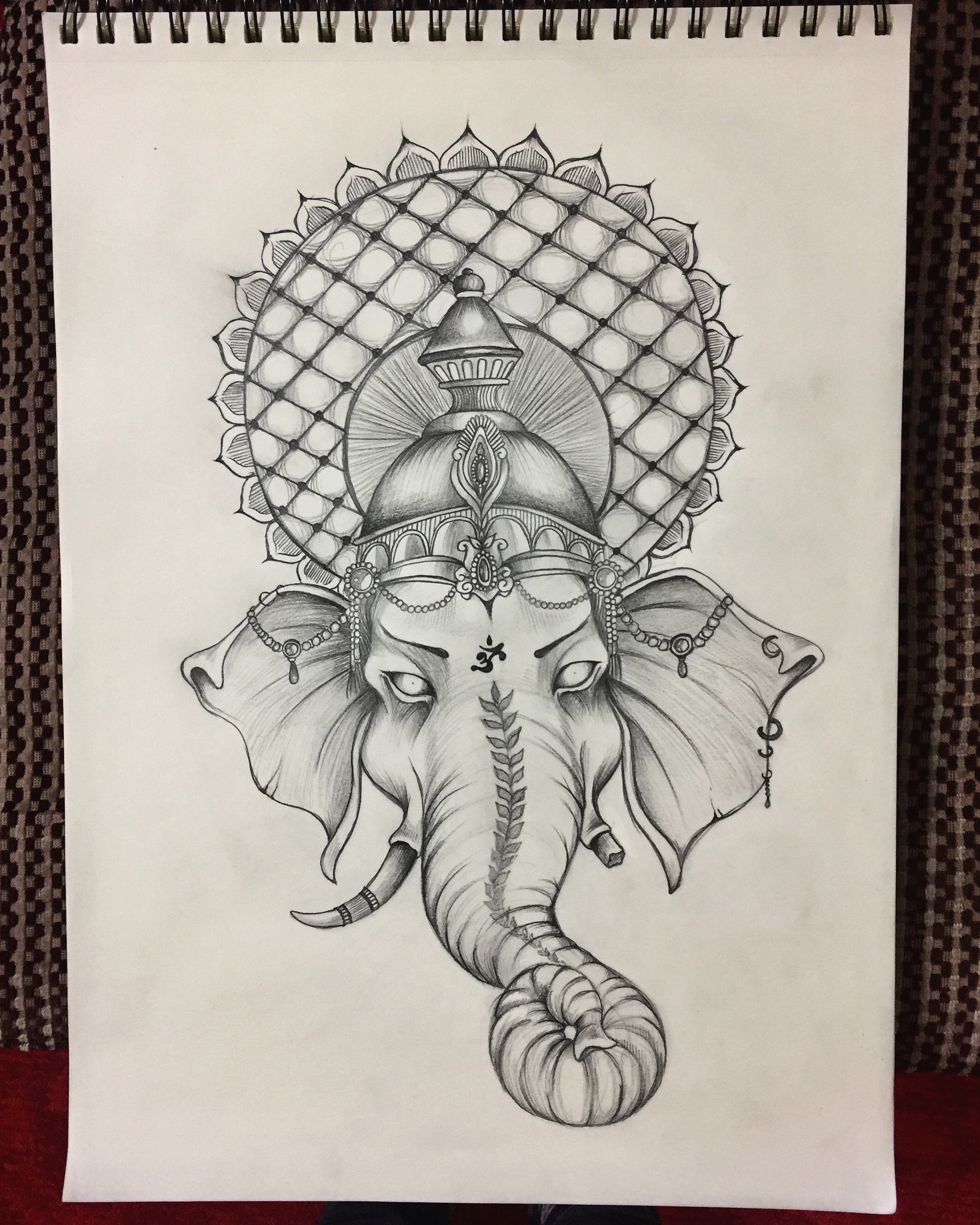 2122x2652 Genesha Elephant Indian God Ornaments Drawing Art Illustration