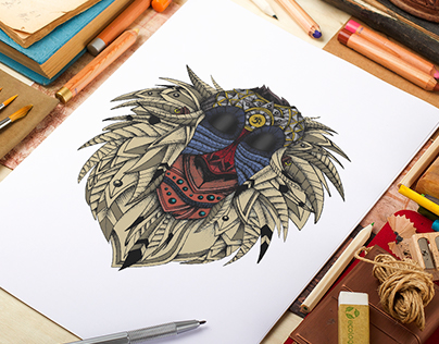 404x316 Ornate Drawing Of Rafiki Tribal!! Drawings, Tattoo
