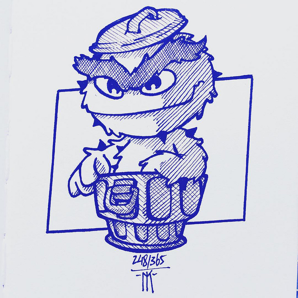 1024x1024 Oscar The Grouchtus. Day 248 Of My Daily Cactus Drawing