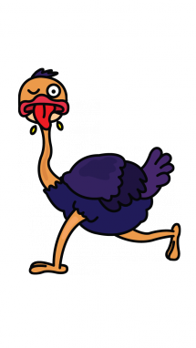 215x382 How To Draw A Running Ostrich, Easy Step By Step Drawing Tutorial