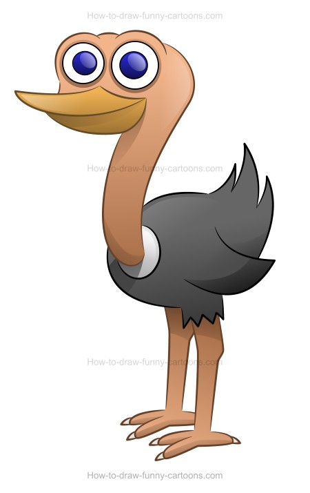 450x714 To Draw A Cartoon Ostrich