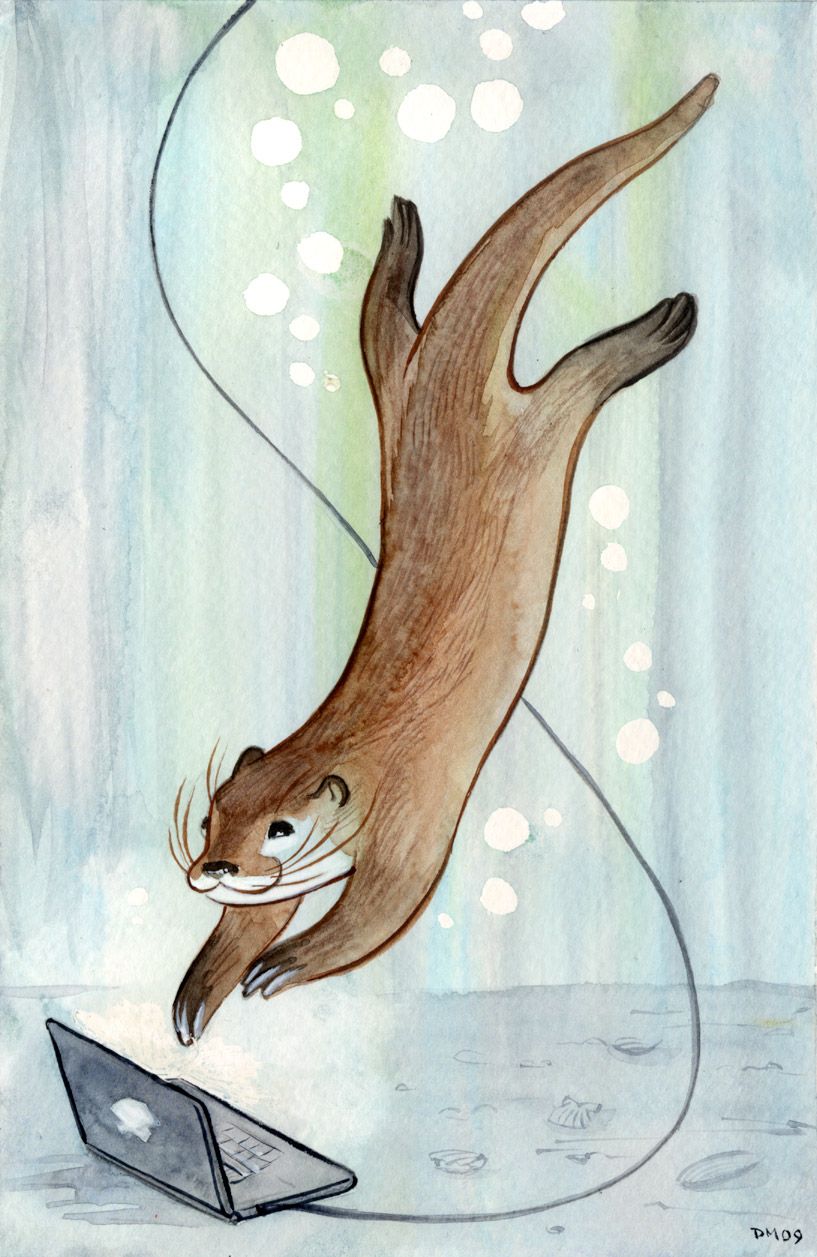 817x1257 Otter Drawing
