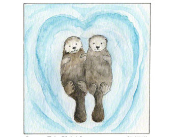 340x270 Otters Holding Hands Etsy