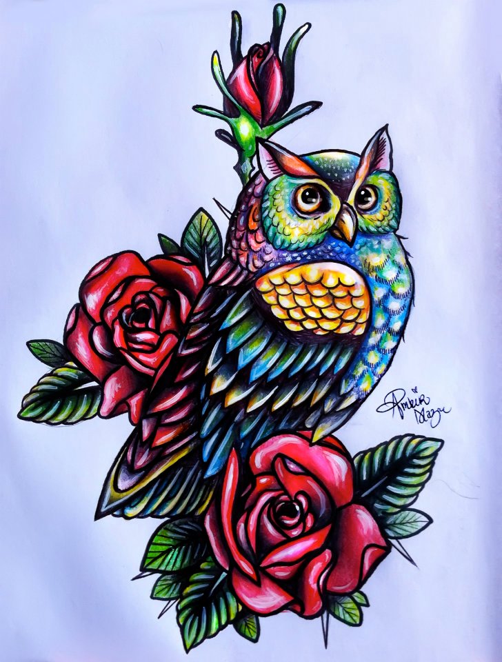 728x960 Owl Tattoo Design By Moterpants