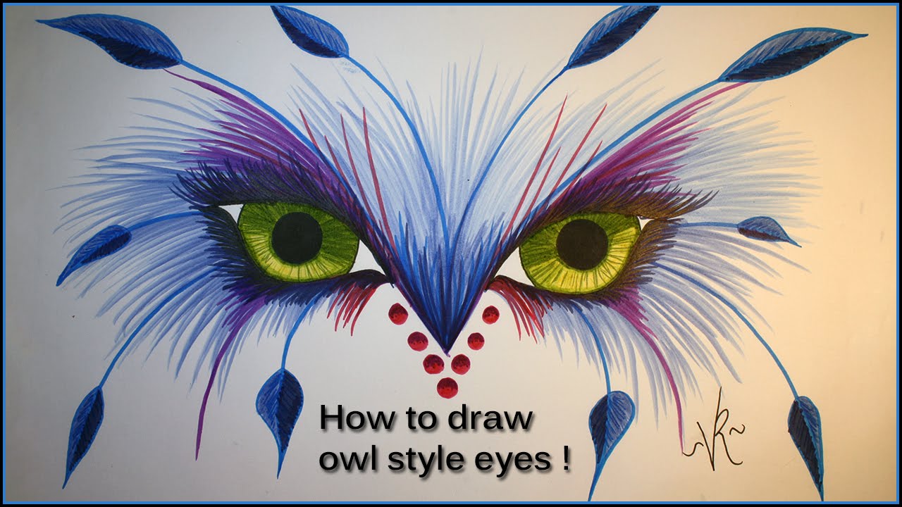 1280x720 How To Draw Owl Style Eyes !