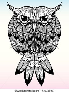 236x316 Portrait Of An Owl. Owls Head. Abstract Bird. Print. Profile