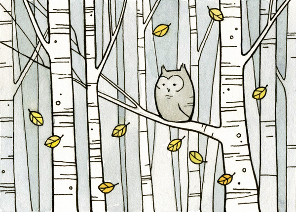 600x431 Owl In Birch Tree 100 Owls
