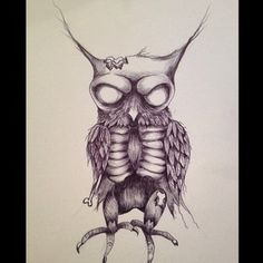 236x236 Owl Skeleton Hiboux Tattoo Skeletons, Owl And Tattoo