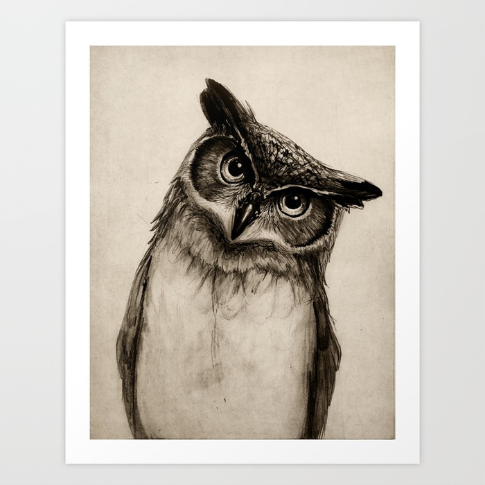 700x700 Owl Sketch Art Print By Isaiahstephens Society6