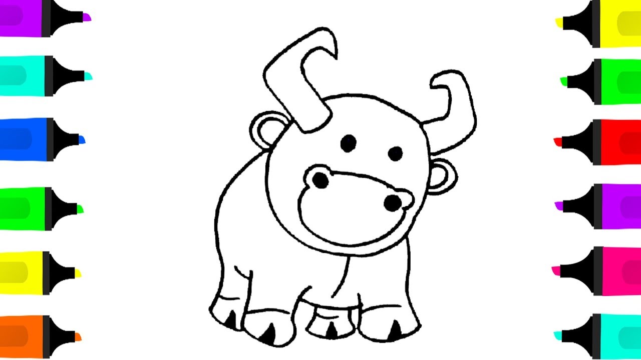 1280x720 Ox Drawing Coloring Videos For Childrendrawing Animals