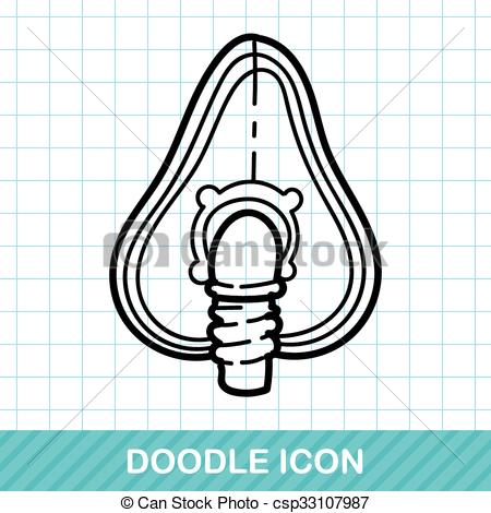 450x470 Oxygen Mask Color Doodle Vector
