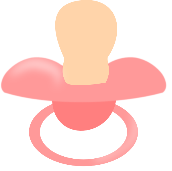600x595 Pink Pacifier Clip Art