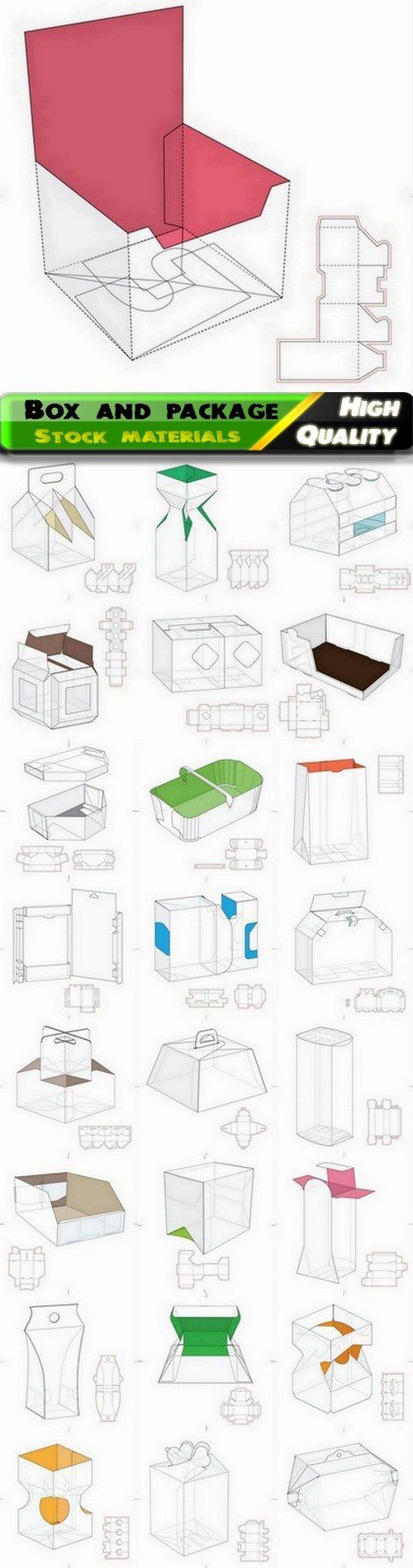 500x1900 Layout Of Box And Package With Drawing Line For Cutting