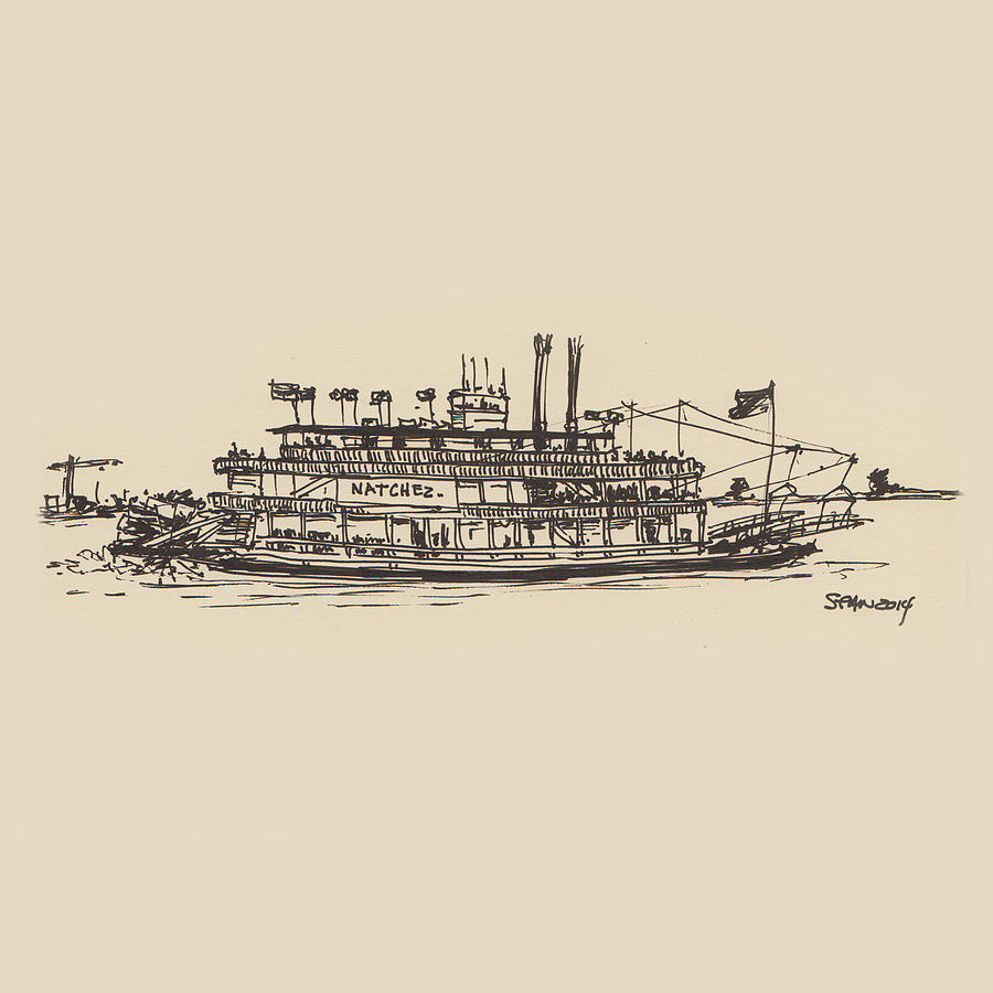 900x900 Paddle Boat Drawing By Sean Mcmenemy