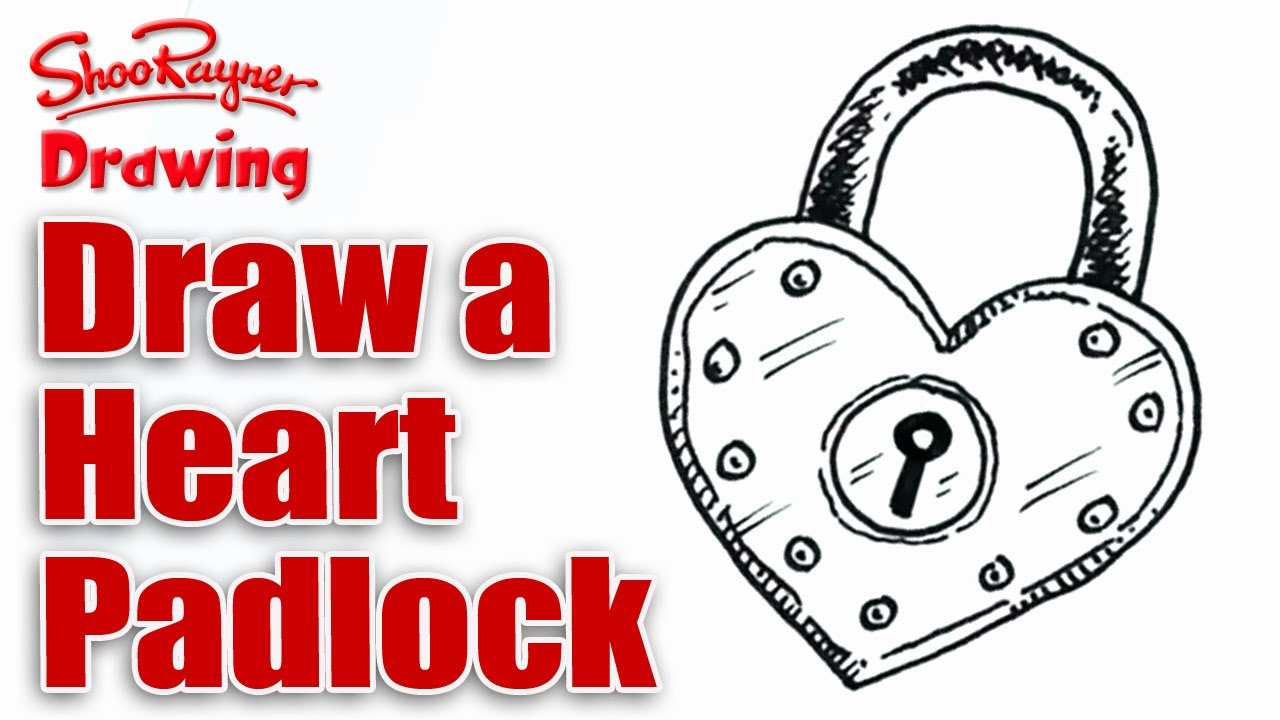 1280x720 How To Draw A Heart Shaped Padlock For Valentines' Day