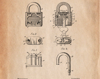 340x270 Padlock Drawing Etsy