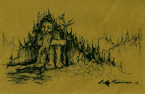 500x325 Drawing Forest Ink Finland Pagan Finnish Mythology Tapio Forestrolli