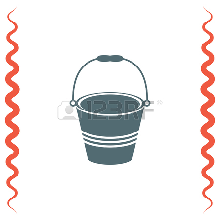 450x450 Water Bucket Vector Icon. Pail Sign. Construction Equipment Symbol