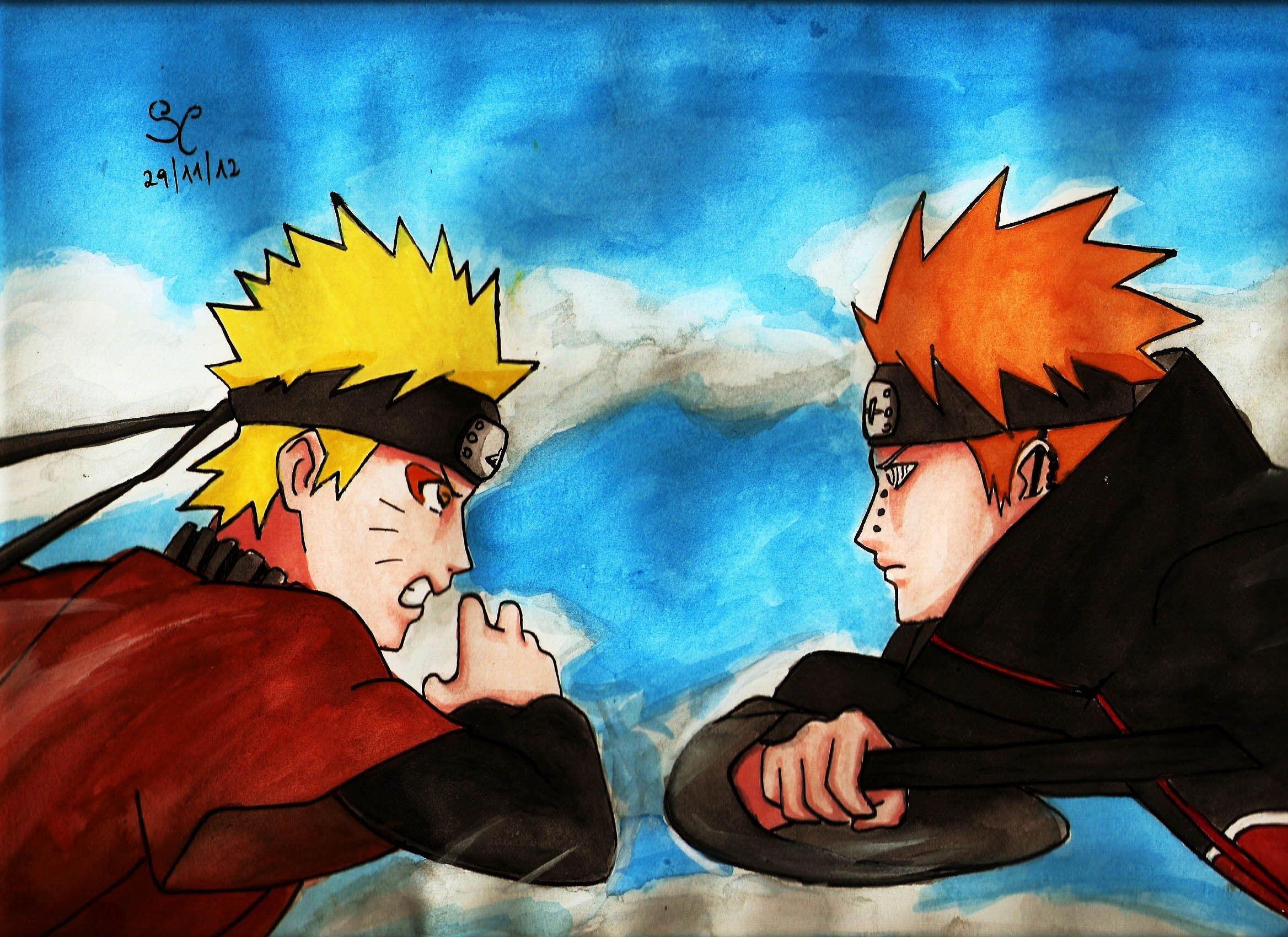 2336x1700 How To Draw Naruto Vs Pain Naruto